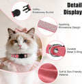 Rhinestone Cat Collar Breakaway, Soft Velvet Cat Collars with Bell, Adjustable Comfortable Cats Collar, 7.5-12.5 Inch for Cat, Kittens and Puppies (Pink)