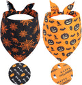 Halloween Dog Bandanas XLarge 2PCS, Fall Bibs for Boy and Girl