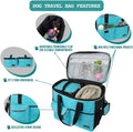 PetAmi Dog Travel Bag Organizer, Pet Supplies Diaper Tote, Teal Blue Large