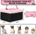 Dog Car Seat for Small Pets Under 20lbs, Booster Seat with Metal Frame, Double-Layer Oxford Fabric, Safety Leash for Dog