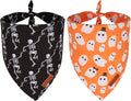 PTDECOR Halloween Dog Bandanas, Classic Skeleton Ghost Pet Scarf