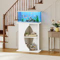 MAHANCRIS 10 Gallon Fish Tank Stand, Wooden Aquarium Stand with 3-Tier Storage Shelves, Heavy Duty Turtle Reptile Terrar