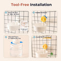 34 oz Cage-Hanging Gravity Water Bowl & Pet Water Dispenser