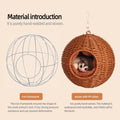 Small Animal Hammock, PP Rattan Hiding Place with Removable Cotton nest, Suitable for Hamsters, Guinea Pigs, Rats, Sugar
