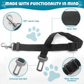 Adjustable Dog Seat Belt for Car, 2 Pack Pet Safety Belts for Vehicles, Heavy-Duty Nylon Puppy Harness Seatbelt Leash for Driving, Universal Fit Seatbelts for Pets in SUV, Truck, Travel, Black