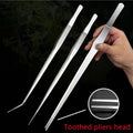 2Pcs set of aquarium water grass tweezers, measuring 18 inches length, with straight and curved ultra long stainless ste