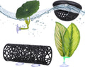Amabro 4Pcs Betta Fish Hammock Tunnel Set Float Cave Leaf Pads Suction Cups