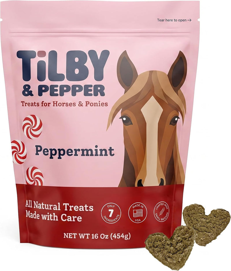 Tilby Peppermint Horse Treats 16 Ounces - Peppermint Treats for Horses and Ponies, All Natural, No Added Sugar or Molass