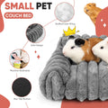 Guinea Pig Couch - Fluffy Small Pet Sofa with with Two Removable Washable Covers, Guinea Pig Bed with Stuffed Arms and B