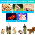 WDEFUN Natural Apple Wood Clover Cake Teeth Grinding Toy String - Rabbit Snack Chewing Toy, Safe and Durable Pet Teeth G