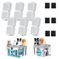 GROOKPET Pet Fountain Filter Replacement: 12 Dog Water Fountain Filters - 3 Months Set of Replacement Filter for GROOKPET Dog Water Fountains for Large Dogs - Contains 6 Filters + 6 Sponges