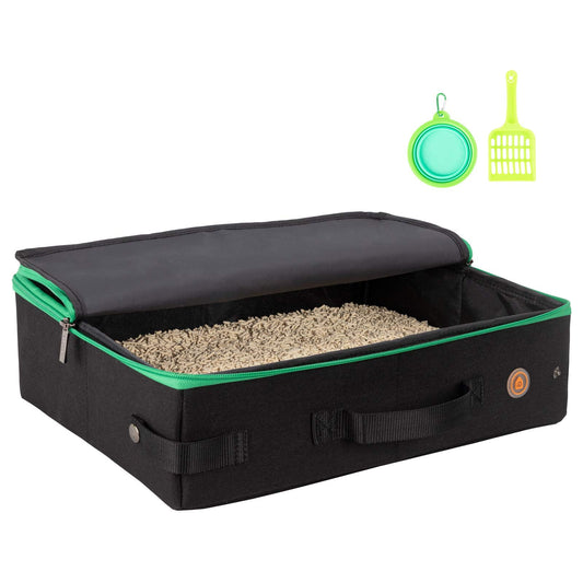 Travel Light Portable Cat Travel Litter Box. Ultra-Lightweight, Stop Lugging a Heavy Hard Litter Box. Zipped Lid, Keep Everything Contained. Ideal for Hotel Stays, Car Trips, Flights Without Any Mess