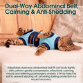 Kuoser Recovery Suit for Cats Female Male Kitten Surgery Onesie Bodysuit Anti Licking Cone Alternative Calming Anxiety Vest Abdominal Wounds, Blue XL