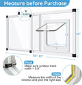 Sliding Cat Door for Window, Fits 32"-37" Width Window, 1-Min Install | Aluminum Frame + HD Glass | Weatherproof Design | Magnetic Closure Window Cat Door Insert, Adjustable Pet Door Window for Cats