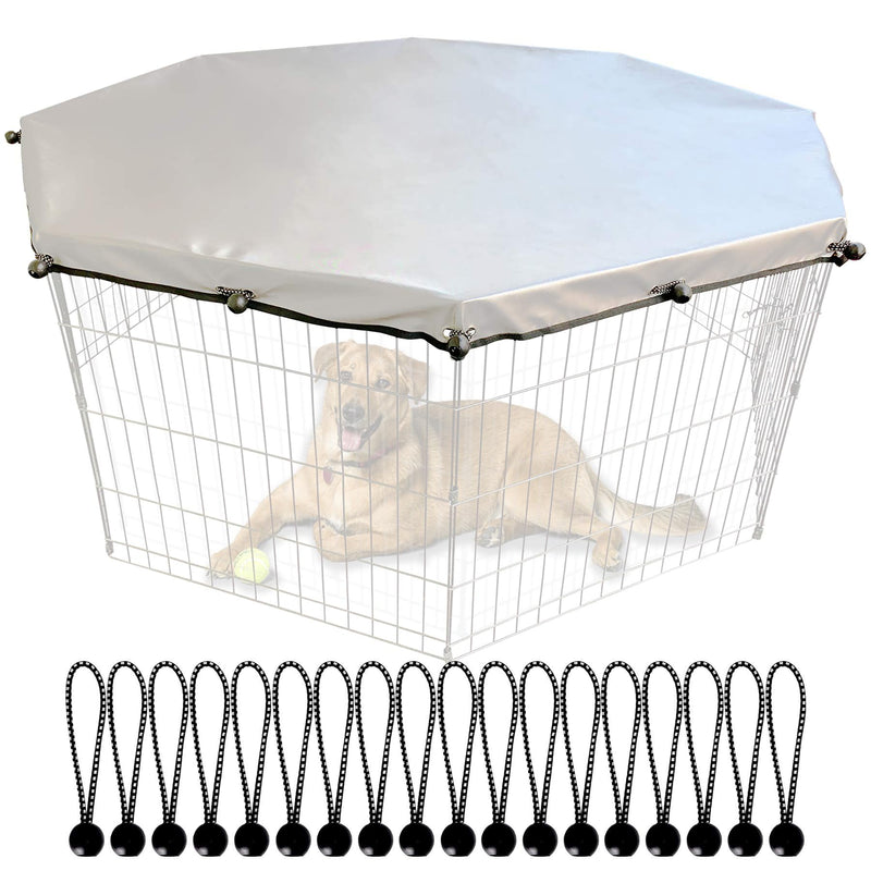 Universal Dog Playpen Cover with Sun/Rain Proof Top, Provide Shade and Security for Outdoor and Indoor, Fits All 24