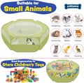 Small Animal Playpen with Zippered Top, Portable Waterproof Pet Cage (47"x23") for Kitten, Bunny, Guinea Pig, Hamster, C