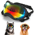 Dog Goggles for Large Dogs, UV Protection Dog Sunglasses, Adjustable Strap, Windproof、Dustproof、Anti-Fog Eye Protection Sunglasses for Large and Medium Dogs (Black Frame)