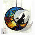 GLIDESMOOTH Cat Memorial Gifts, Life Tree Design Cat Angel Memorial Suncatcher with Sympathy Card, Sympathy Gift for Loss of Cats, Colorful