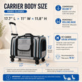 Expandable Pet Carrier with Wheels for Cats & Small Dogs, Air Travel Bag
