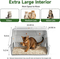 XL Enclosed Stainless Steel Litter Box with Lid, Light Gray