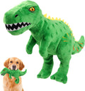 Plush Squeaky Dog Toy, Stuffed Dinosaur Interactive Chew Toy for Puppies Small Medium Dogs, Keep Them Busy & Anxiety Rel