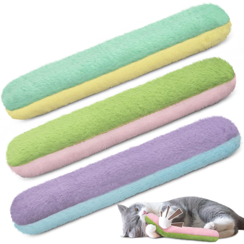 Retro Shaw 3 Pack Refillable Catnip Pillow Toys with Crinkle Sound, Interactive Kicker for Indoor Cats Kittens, Soft Plush Catnip Cat Toy for Active Play