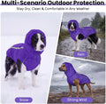 Purple Dog Raincoat with Reflective Strip Hoodie, Waterproof Poncho，XL