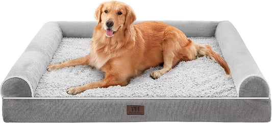 WESTERN HOME Dog Beds Large Sized Dog，Orthopedic Pet Bed for Senior Dogs, Waterproof Pet Beds with Washable Removable Cover, Large Soft Nonskid Bottom Couch, 36in, Grey
