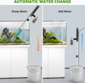 24W Aquarium Vacuum Gravel Cleaner: 8 in 1 Electric Fish Tank Cleaner
