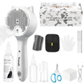 10Pcs Mist Spray Brush Kit for Cats & Dogs, Hair Health & Grooming Set with 100ml Waterless Shampoo, Cat Scratcher w/Catnip, Nail Clippers, Toothbrush, Comb, Eye Ear Paw Dry Wipes & Gloves, Gift-Set