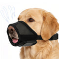 VINCHINI Dog Muzzle for Large Dogs Labrador Husky, 3D Air Mesh Breathable Mouth Guard to Stop Scavenging Biting, Escape-Proof Pet Snout Strap for Grooming, Black L