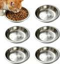 6Pcs Stainless Steel Cat Bowls 6.25In Shallow Wide Whisker-Friendly