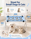 Dog Bath Holder for Small Dogs, Foldable Dog Grooming Hammock Stand，Blue
