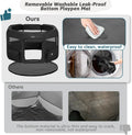 PETSFIT Portable Dog Playpen 36", Removable Waterproof Mat, Zippered Roof