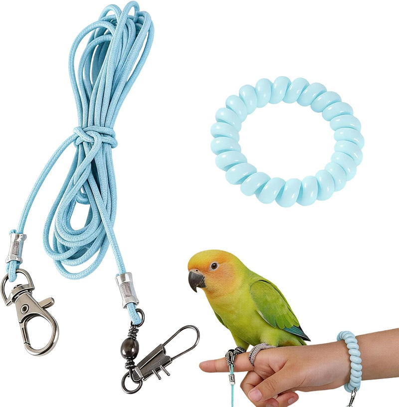 Bird Leash, 3-Meter Long, with Size 4 Foot Loop for Small Budgie and Lark, Lightweight Training Lead for Outdoor Use