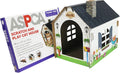 ASPCA Cardboard Cat House Hideaway Playhouse with Cat Scratcher Scratching Pad 19" L x 13" W x 17" H