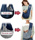 artisome Pet Dog Sling Carrier for 3-10 lbs pet,Dog Purse Pouch,Dog Satchel,Reversible unadjustable Strap Travel Hand-Free Safe Bag Small Puppy Backpack (Dark Blue)