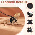 3 Pack Bearded Dragon Harness and Leash Set - Adjustable Escape-Proof