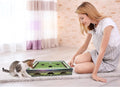 Pets First NCAA Ohio State Buckeyes Cat Scratcher Box, Game Day Cat Toy, NCAA Football Field Designed Cat Scratcher and 