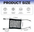 Heyzidu Car Pet Barrier Net, Double-layer Coarse Mesh Partition Between Front Seats, 11.4" x 10.2" Rear Seat Mesh Barrier with Storage, Universal for Most Cars, Trucks, SUVs (Black)