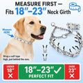AKDNZ No Pull Dog Collar - 3mm (18"-24" Inches) Heavy Duty Stainless Steel Dog Training Collar, Adjustable Fit with Quick Release Buckle for Small, Medium & Large Dogs, 2 Extra Links