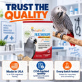 UnRuffledRx FeatherUp! Bird Molting Support & Feather Growth Supplement - for Plucking, Regrowth & Molt - Multivitamin & Amino Acids for All Birds - 90g (240 Servings)