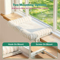 Zakkart Mellow 3-Sided Cat Perch for Windowsill, Dual-Mount (Beige, L)