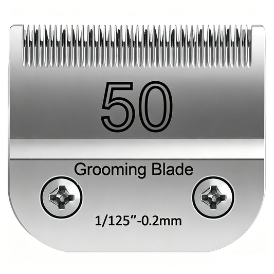 OwnLifeYF 50# 0.2mm 1/125” Blade, Pet Grooming Clipper Replacement Blades Compatible with andis/wahl/Oster Dog A Series Clippers, Detachable, Size 50, Stainless Steel, Extremely Short in Length (S50)
