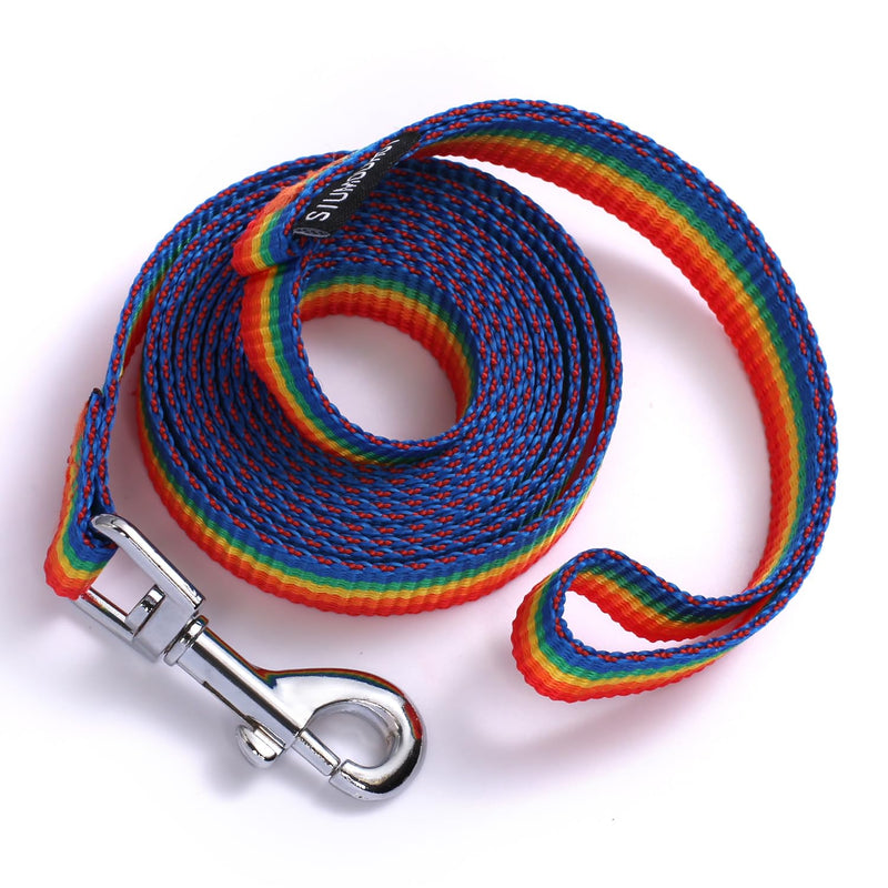 Siumouhoi 6 FT Puppy Leashes, Strong Traditional Style Leash with Easy to Use Collar Hook,Dog Lead Great for Small and Medium and Large Dog (Rainbow, 5/8 in x 6 ft)