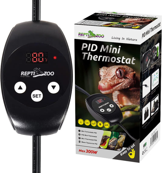 REPTIZOO Dimming Thermostat, PID Temperature Controller with Memory Function, Reptile Thermostat for Reptile Heat lamp, 