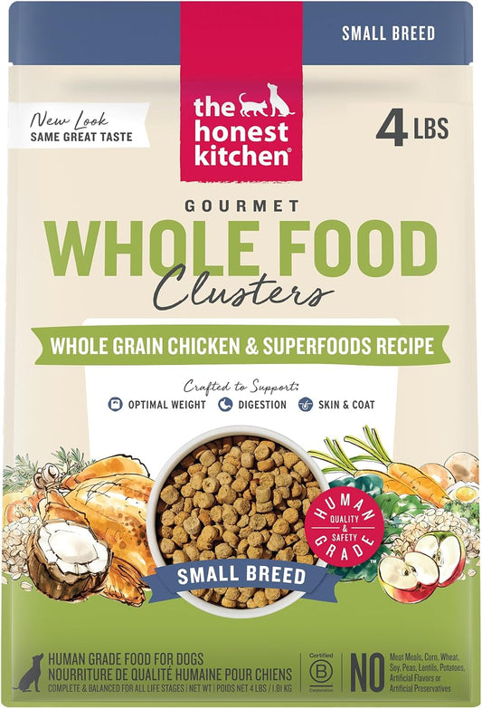 The Honest Kitchen Whole Grain Chicken & Superfoods Whole Food Clusters, Vet Crafted Human Grade Dry Dog Food for Small 