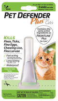 Pet Defender Plus for Cats & Kittens Flea & Tick Topical, 1 Count, 8 wks and Older, Weighing 1.5 lbs or More