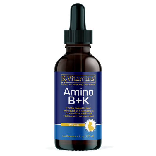 Rx Vitamins Amino B+K - Cat Vitamin B & Potassium Supplement for Cats - with Amino Acids Taurine & Lysine - Aids in Cat Kidney Support & Immune Support for Cats - Liver & Bacon 4oz