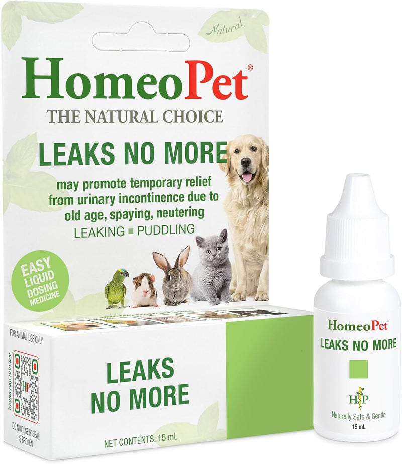 HomeoPet Leaks No More Urinary Supplement for Dogs and Cats, 15 Milliliters